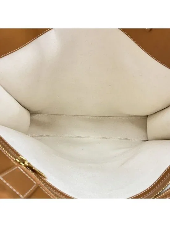 Celine Tote Vertical Cover Canvas Beige Light Brown Gold - Picture 4 of 10